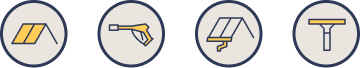 roof cleaning pressure washing gutter cleaning window cleaning icons